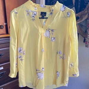 Worthington Yellow Floral Blouse